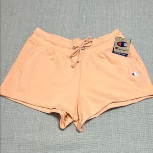 Champion Peachy Orange Athletic Shorts Elastic and Tie Waist Size XL 3” Inseam